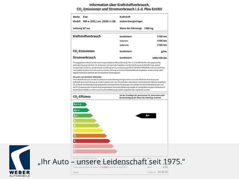 Fiat 500e e 3+1 Icon (332) Lim. Navi